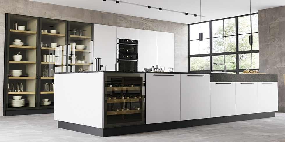 Cocina TEKTON a medida - diseno moderno negro y blanco